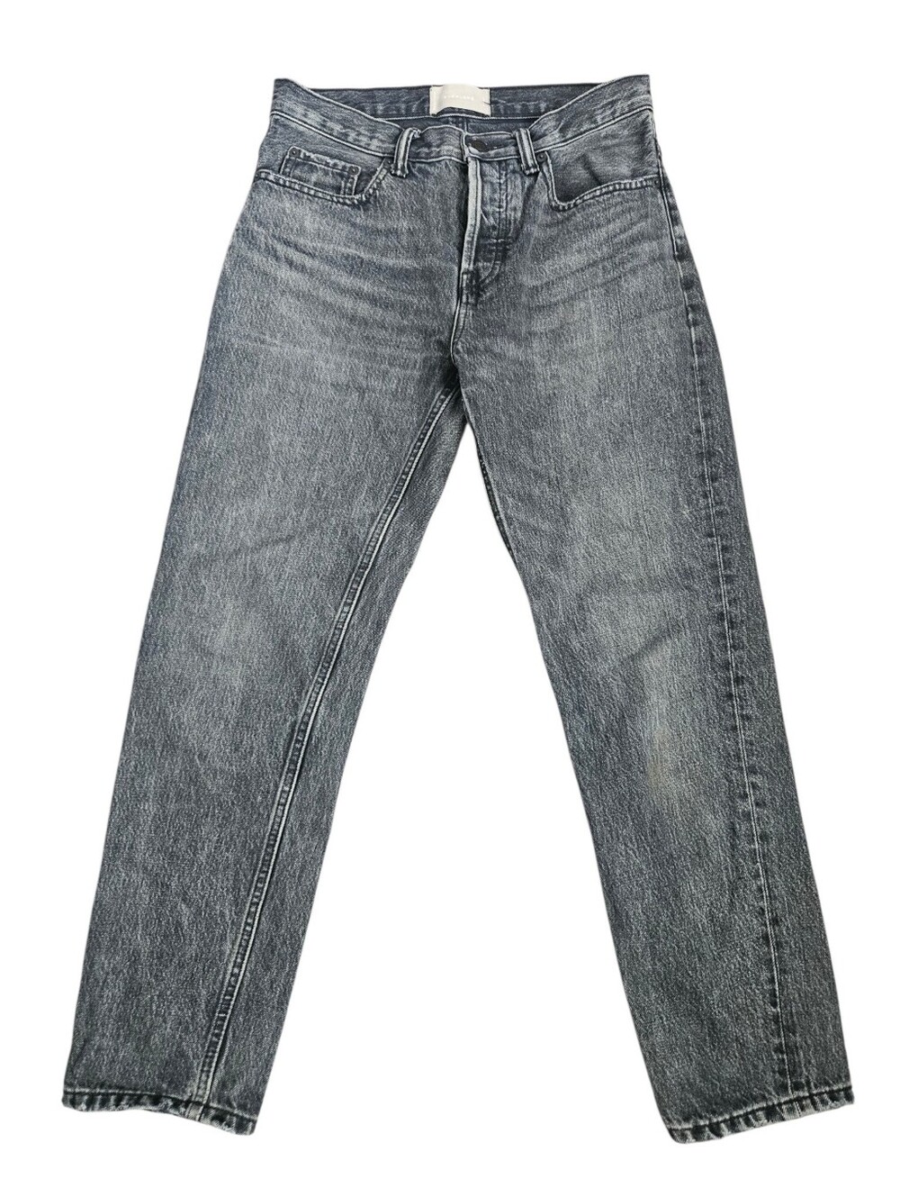 Everlane Womens High Rise Button Fly Boyfriend Faded Black Jeans Sz 28 Regular